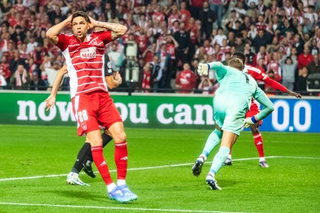 Jonas Martin (Stade Brestois) FOOTBALL : Stade Brestois vs SK Sturm Graz - Ligue des Champions - 1ére Journée - 19 09 2024 BaptisteAutissier Panoramic 