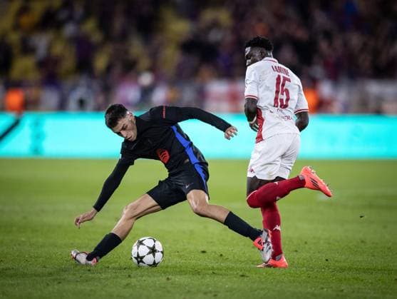 Monaco vs Barcelona Pedri in action during the game against Monaco valid for Champions League at the Stade Louis II, in Monaco, today september 19, 2024. Copyright: xx _RR_6807