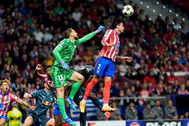 Estadio Civitas Metropolitano Madrid, Spain - September 19: Goalkeeper Jan Oblak of Atletico de Madrid L) and Jose Gimenez of Atletico de Madrid R) defends the ball during the UEFA Champions League 2024 25 League Phase MD1 match between Atletico de Madrid and RB Leipzig at Estadio Civitas Metropolitano on September 19, 2024 in Madrid, Spain. (Alberto Gardin SPP) Copyright: xAlbertoxGardinx xSPPx spp-en-EuSpIm-AG4_Atletico_Leipzig_19Sep2024_MD_125