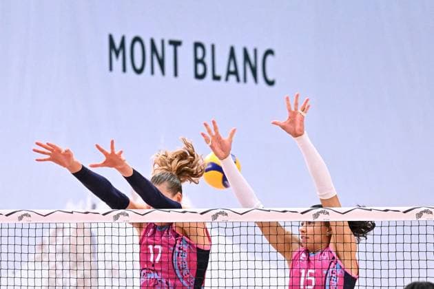 Sport Themen der Woche KW38 Sport Bilder des Tages VOLLEY - Evento - Courmayeur Cup - Vero Volley Milano vs Savino del Bene Scandicci Actions of the game and players images during the match between Vero Volley Milano and Savino Del Bene Scandicci match at Courmayeur Center - 20th September 2024, during the Courmayeur Cup 24 during Courmayeur Cup - Vero Volley Milano vs Savino del Bene Scandicci, Sport Events in Courmayeur, Italy, September 20 2024 Courmayeur Italy  Copyright: xIPAxSport ABACAx