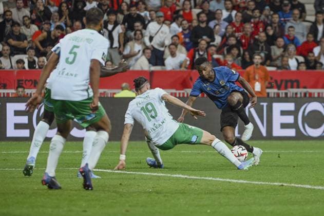 BOMBITO Moise (OGC Nice). OGC Nice vs AS Saint Etienne, Ligue 1 Mcdonalds in Allianz Riviera Stadium, NICE, France, on September 20, 2024. FOOTBALL : OGC Nice vs AS Saint Etienne - Ligue 1 - 09 20 24 FredDides Panoramic 