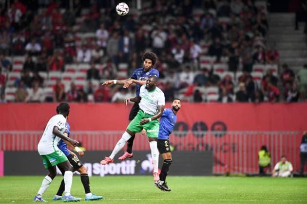 OGC Nice v AS Saint-Etienne - Ligue 1 McDonald s 2024 2025 04 DANTE (ogcn) - 09 Ibrahim SISSOKO (asse) during the Ligue 1 McDonald s match between Nice and Saint-Etienne at Allianz Riviera on September 20, 2024 in Nice, France. Nice France  Copyright: xFEPx 776207017