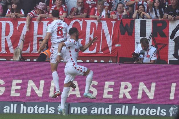 GER, 2. FBL. Fortuna Duesseldorf vs. 1. FC Koeln 21.09.2024, Merkur Spiel-Arena, Duesseldorf, GER, 2. FBL. Fortuna Duesseldorf vs. 1. FC Koeln, im Bild: Torjubel Jubel Jubellauf, Eric Martel (FC Koeln 6),