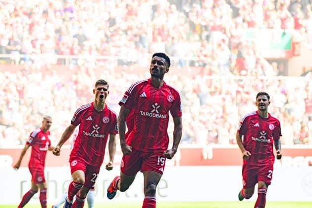 DUESSELDORF, GERMANY - 21 SEPTEMBER, 2024: Emmanuel Iyoha, The football match of 2.Bundesliga Fortuna Duesseldorf vs. 1.FC Koeln at Mercur Spiel Arena  Copyright: xVITALIIxKLIUIEVx