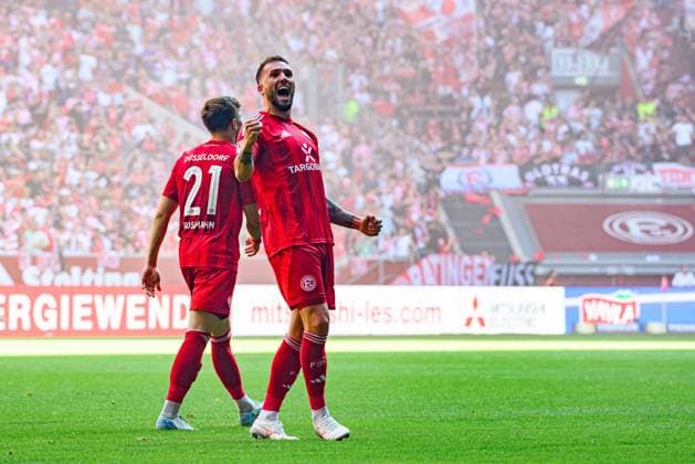 DUESSELDORF, GERMANY - 21 SEPTEMBER, 2024: Emmanuel Iyoha, The football match of 2.Bundesliga Fortuna Duesseldorf vs. 1.FC Koeln at Mercur Spiel Arena  Copyright: xVITALIIxKLIUIEVx