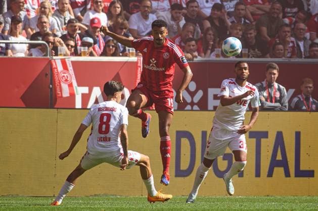 DUESSELDORF, GERMANY - 21 SEPTEMBER, 2024: The football match of 2.Bundesliga Fortuna Duesseldorf vs. 1.FC Koeln at Mercur Spiel Arena  Copyright: xVITALIIxKLIUIEVx