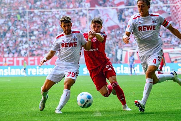 DUESSELDORF, GERMANY - 21 SEPTEMBER, 2024: The football match of 2.Bundesliga Fortuna Duesseldorf vs. 1.FC Koeln at Mercur Spiel Arena  Copyright: xVITALIIxKLIUIEVx