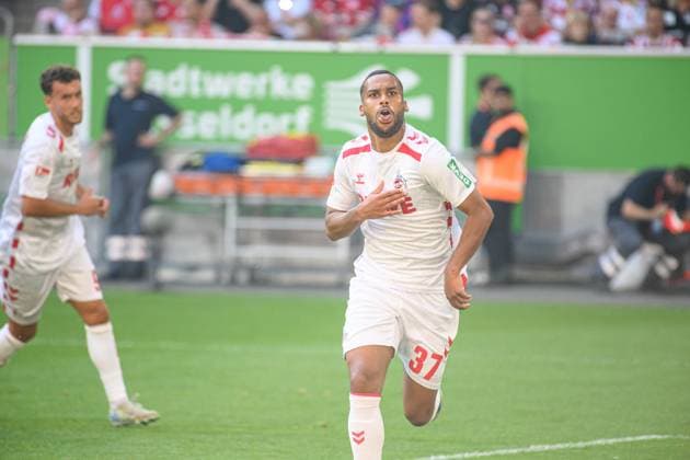 DUESSELDORF, GERMANY - 21 SEPTEMBER, 2024: Linton Maina, The football match of 2.Bundesliga Fortuna Duesseldorf vs. 1.FC Koeln at Mercur Spiel Arena  Copyright: xVITALIIxKLIUIEVx