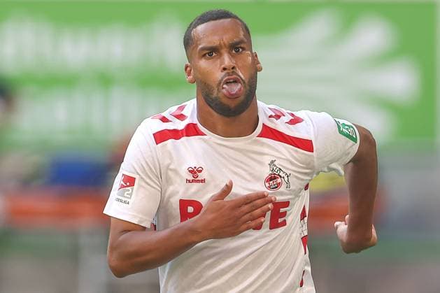 21.09.2024, 2. Fußball Bundesliga, Fortuna Düsseldorf - 1. FC Köln, Merkur Spiel-Arena, Saison 2024 2025: Torjubel nach dem 2:1 durch Linton Maina (1.FC Köln 37) DFB regulations prohibit any use of photographs as image sequences and or quasi-video. Nordrhein-Westfalen Deutschland