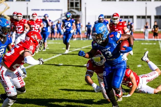 GFL German Football League; Potsdam Royals - Allgäu Comets; 21.09..2024 GFL German Football League; Potsdam Royals - Allgäu Comets Copyright: xBEAUTIFULxSPORTS NicolxMarschallx