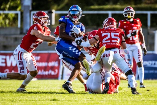 GFL German Football League; Potsdam Royals - Allgäu Comets; 21.09..2024 GFL German Football League; Potsdam Royals - Allgäu Comets Copyright: xBEAUTIFULxSPORTS NicolxMarschallx