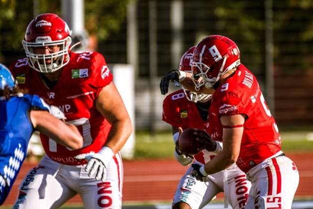 GFL German Football League; Potsdam Royals - Allgäu Comets; 21.09..2024 GFL German Football League; Potsdam Royals - Allgäu Comets Copyright: xBEAUTIFULxSPORTS NicolxMarschallx