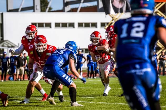 GFL German Football League; Potsdam Royals - Allgäu Comets; 21.09..2024 GFL German Football League; Potsdam Royals - Allgäu Comets Copyright: xBEAUTIFULxSPORTS NicolxMarschallx
