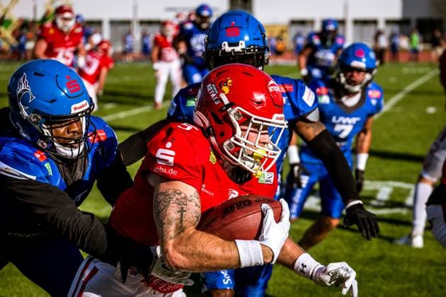 GFL German Football League; Potsdam Royals - Allgäu Comets; 21.09..2024 GFL German Football League; Potsdam Royals - Allgäu Comets Copyright: xBEAUTIFULxSPORTS NicolxMarschallx