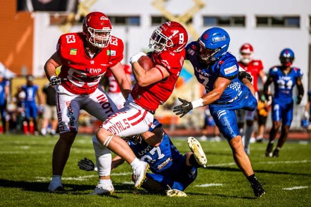 GFL German Football League; Potsdam Royals - Allgäu Comets; 21.09..2024 GFL German Football League; Potsdam Royals - Allgäu Comets Copyright: xBEAUTIFULxSPORTS NicolxMarschallx