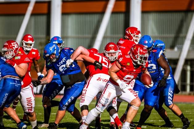 GFL German Football League; Potsdam Royals - Allgäu Comets; 21.09..2024 GFL German Football League; Potsdam Royals - Allgäu Comets Copyright: xBEAUTIFULxSPORTS NicolxMarschallx