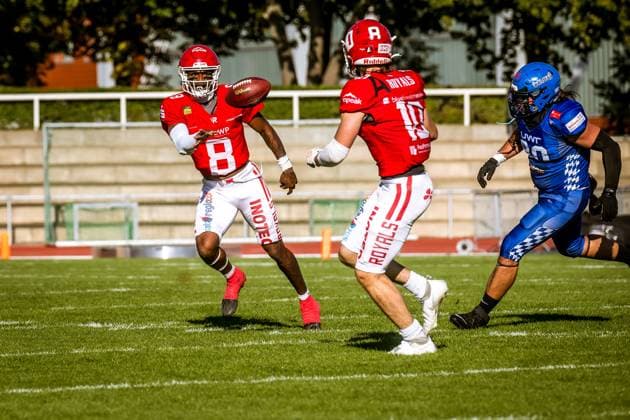 GFL German Football League; Potsdam Royals - Allgäu Comets; 21.09..2024 GFL German Football League; Potsdam Royals - Allgäu Comets Copyright: xBEAUTIFULxSPORTS NicolxMarschallx