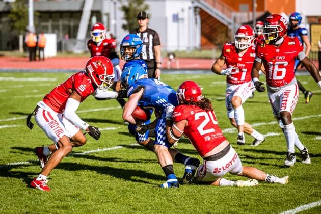 GFL German Football League; Potsdam Royals - Allgäu Comets; 21.09..2024 GFL German Football League; Potsdam Royals - Allgäu Comets Copyright: xBEAUTIFULxSPORTS NicolxMarschallx