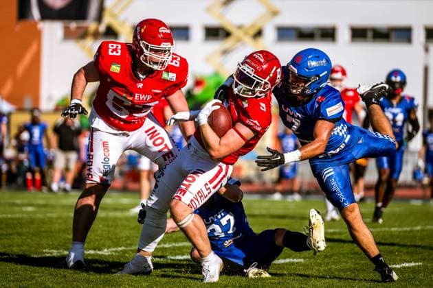 GFL German Football League; Potsdam Royals - Allgäu Comets; 21.09..2024 GFL German Football League; Potsdam Royals - Allgäu Comets Copyright: xBEAUTIFULxSPORTS NicolxMarschallx