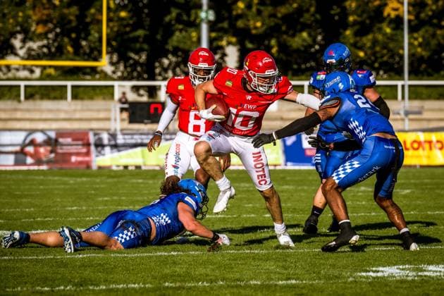GFL German Football League; Potsdam Royals - Allgäu Comets; 21.09..2024 GFL German Football League; Potsdam Royals - Allgäu Comets Copyright: xBEAUTIFULxSPORTS NicolxMarschallx