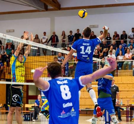 21.09.2024, GER, Volleyball, 2.BL Maenner Sued, Saison 2024 2025, 1.Spieltag, Blue Volleys Gotha - TSV Mimmenhausen Tomasz Gorski (Blue Volleys Gotha) 99867 Gotha Sporthalle Sportanlage Ernesti Thüringen Deutschland