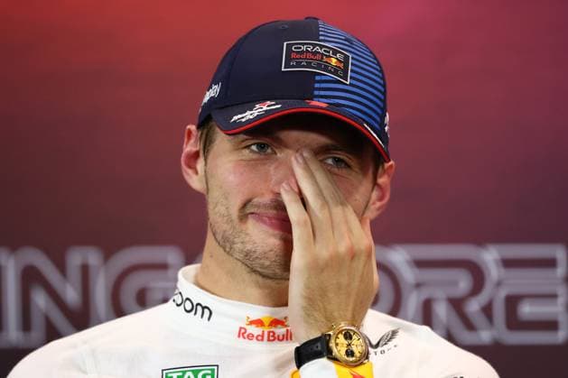 F1 Grand Prix Of Singapore - Qualifying Max Verstappen of the Netherlands and Red Bull Racing-Honda RBPT reacts in a media conference following qualifying ahead of the F1 Grand Prix of Singapore at Marina Bay Street Circuit in Singapore, Singapore, on September 21, 2024. Singapore Singapore  Copyright: xMorganxHancockx originalFilename:hancock-f1grandp240922_np0Ou.jpg