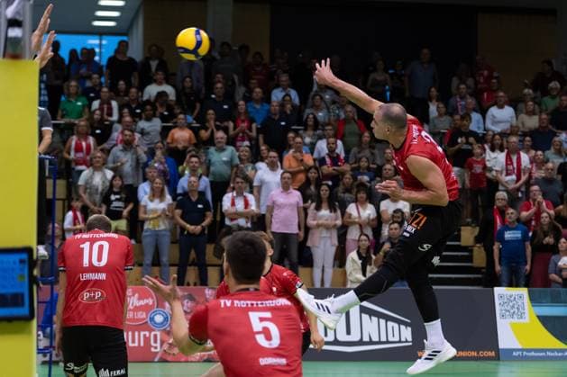 Moritz Rauber (TV Rottenburg, 02) GER, TV Rottenburg vs TSV Grafing, Volleyball, Herren, 2. Bundesliga, Saison 24 25, 21.09.2024, GER, TV Rottenburg vs TSV Grafing, Volleyball, Herren, 2. Bundesliga, Saison 24 25, 21.09.2024 Rottenburg Copyright: xEibner-Pressefoto WolfgangxFrankx EP_WFK
