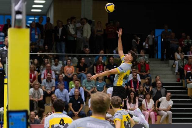 Tom Strohbach (TSV Grafing, 15) GER, TV Rottenburg vs TSV Grafing, Volleyball, Herren, 2. Bundesliga, Saison 24 25, 21.09.2024, GER, TV Rottenburg vs TSV Grafing, Volleyball, Herren, 2. Bundesliga, Saison 24 25, 21.09.2024 Rottenburg Copyright: xEibner-Pressefoto WolfgangxFrankx EP_WFK