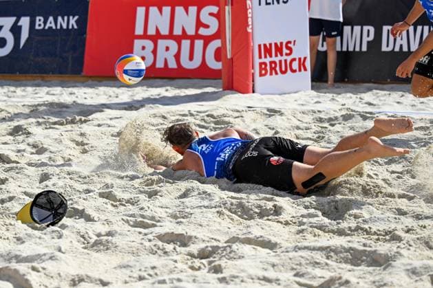 BEACHVOLLEYBALL - MEVZA Beach Event INNSBRUCK,AUSTRIA,22.SEP.24 - Beach volleyball, Beachvolleyball - MEVZA Beach Event. Image shows Moritz Kindl (AUT).  GEPAxpictures xDanielxSchoenherr