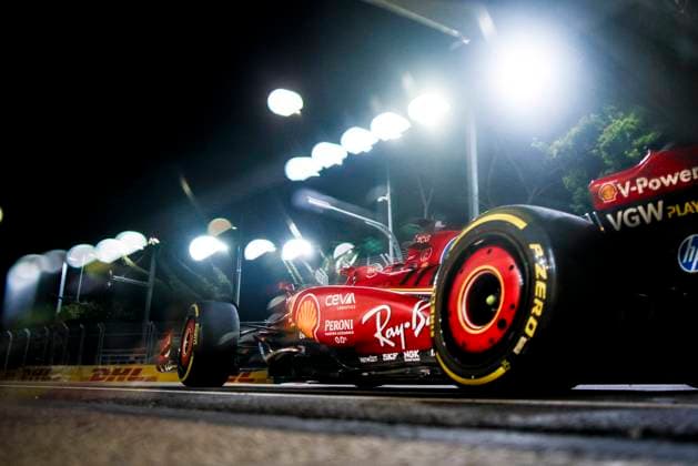 16 LECLERC Charles (mco), Scuderia Ferrari SF-24, action during the Formula 1 Singapore Grand Prix 2024, 18th round of the 2024 Formula One World Championship, WM, Weltmeisterschaft from September 20 to 22, 2024 on the Marina Bay Circuit, in Singapore, Singapore - F1 - SINGAPORE GRAND PRIX 2024 DPPI Panoramic  240922_R18_SINGAPORE_DP_XB5_2489