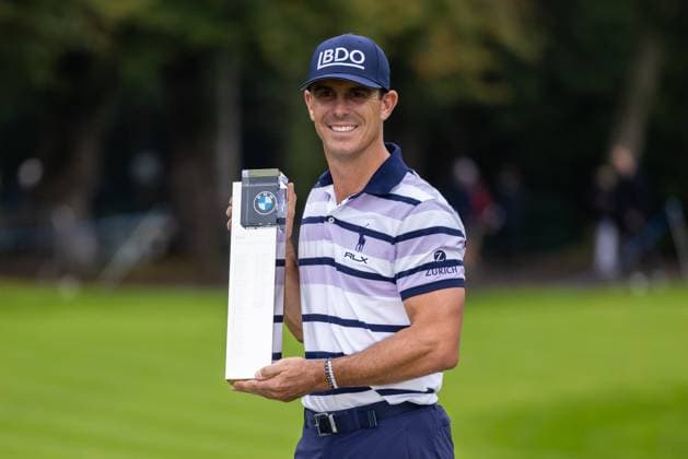 Golf - 2024 BMW PGA, Golf Herren Championship - DP World Tour - FiNAL Round - Wentworth - Sunday 22nd September 2024 Billy Horschel with the trophy after his win at Wentworth COLORSPORT DANIEL BEARHAM  csp_golf_pga_db_22092024_
