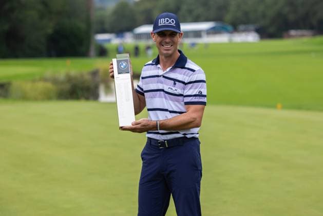 Golf - 2024 BMW PGA, Golf Herren Championship - DP World Tour - FiNAL Round - Wentworth - Sunday 22nd September 2024 Billy Horschel with the trophy after his win at Wentworth COLORSPORT DANIEL BEARHAM  csp_golf_pga_db_22092024_