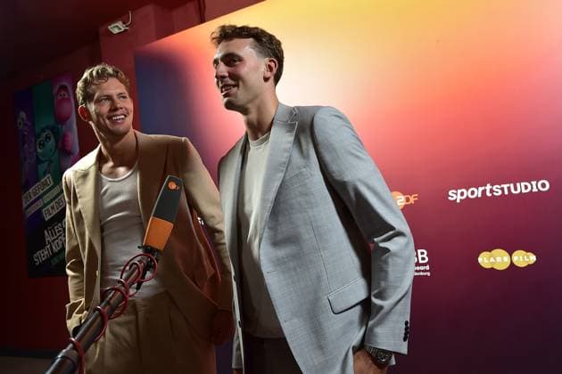 Die Basketballer Brueder, Moritz Wagner und Franz Wagner Ankunft, Preview von Teil 1 der vierteiligen Dokuserie THE WAGNER BROTHERS: Zwei Brüder, ein Traum dabei sind. in Berlin, am 22.09.2024 The Wagner Brother in Berlin PREVIEW
