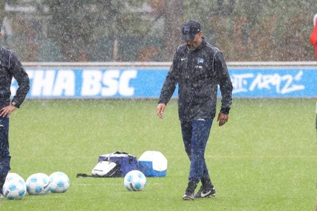 DEU, DFL, 2. FBL Hertha BSC, Training, 24.09.2024, Sportforum, Berlin, DEU, DFL, 2. FBL Hertha BSC, Training, im Bild Cheftrainer Cristian Fiel (Hertha BSC Berlin) DFL - regulations prohibit any use of Photographs as image sequences and or quasi-video Foto: Juergen Engler nordphoto GmbH