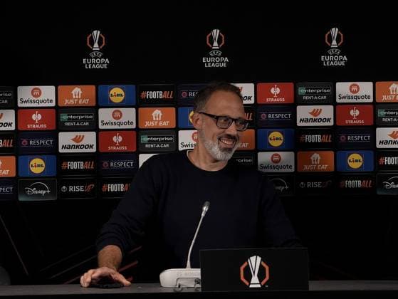 Europa League, FC Midtjylland vs TSG 1899 Hoffenheim 24.09.2024, MCH Arena, Herning, Europa League, FC Midtjylland vs TSG 1899 Hoffenheim , im Bild Pressekonferenz mit Trainer Pellegrino Matarazzo (Hoffenheim) und Jacob Bruun Larsen (Hoffenheim) Herning MCH Arena Dänemark