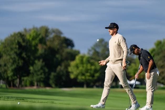 September 24, 2024, Montreal, Pq, Canada: International team member Mackenzie Hughes of Canada, prepares to putt on the third hole during practice at the Presidents Cup golf tournament at the Royal Montreal Golf Club. Golf 2024: Presidents Cup: Pre-Tournament  - ZUMAc35_ 20240924_zaf_c35_060 Copyright: xChristinnexMuschix