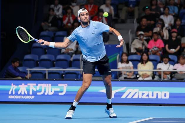 Matteo Berrettini (ITA), Konishita Group Japan Open Tennis Championships, Tokyo, Japan Tennis - Japan Open Tennis Championships 2024 - ATP, Tennis Herren 500 - Ariake Coliseum - Tokyo - - Japan - 25 September 2024. Copyright: xJuergenxHasenkopfx