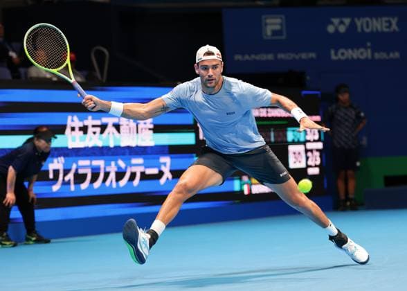 Matteo Berrettini (ITA), Konishita Group Japan Open Tennis Championships, Tokyo, Japan Tennis - Japan Open Tennis Championships 2024 - ATP, Tennis Herren 500 - Ariake Coliseum - Tokyo - - Japan - 25 September 2024. Copyright: xJuergenxHasenkopfx