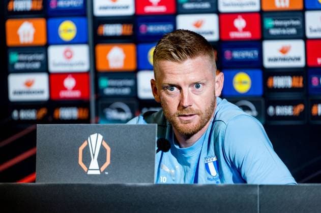 240925 Anders Christiansen of Malmö FF during a press conference, PK, Pressekonferenz with Malmö FF on September 25, 2024 in Malmö. Photo: Christian Örnberg BILDBYRAN COP 166 CO0470 fotboll football soccer fotball uefa europa league presskonferens press conference malmö ff bbeng Copyright: CHRISTIANxÖRNBERG BB240925CO047