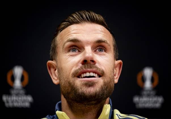AMSTERDAM - Ajax s Jordan Henderson during a press conference, PK, Pressekonferenz at the Johan Cruyff ArenA ahead of the Europa League match with Besiktas. ANP KOEN VAN WEEL xVIxANPxSportx xxANPxIVx 509348252 originalFilename: 509348252.jpg