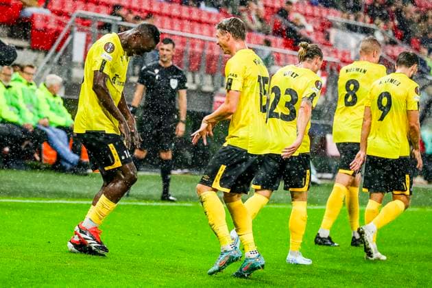 ALKMAAR - 25-09-2024, AFAS Stadium. UEFA Europa League, season 2024 2025 during the match AZ - Elfsborg. Elfsborg player Timothy Noor Ouma. AZ - Elfsborg  x26338543x Copyright: