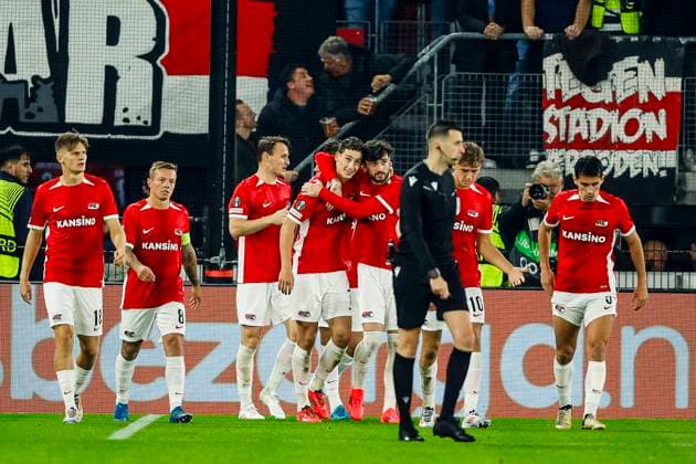 ALKMAAR - 25-09-2024, AFAS Stadium. UEFA Europa League, season 2024 2025 during the match AZ - Elfsborg. AZ player Ruben van Bommel, celebrating the win. 2-1. AZ - Elfsborg  x26338808x Copyright: