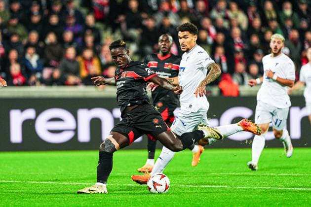 Torschuss Torchance Franculino (FC Midtjylland, 07) DEN, FC Midtjylland vs. TSG 1899 Hoffenheim, Fussball, UEFA Europa League, Spieltag 1, Spielzeit 2024 25, 25.09.2024 DEN, FC Midtjylland vs. TSG 1899 Hoffenheim, Fussball, UEFA Europa League, Spieltag 1, Spielzeit 2024 25, 25.09.2024 Herning Copyright: xEibner-Pressefoto MarcelxvonxFehrnx EP_MFN