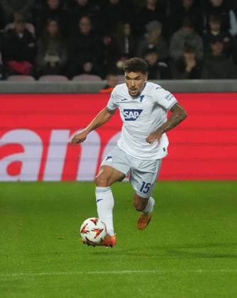 Europa League, FC Midtjylland vs TSG 1899 Hoffenheim 25.09.2024, MCH Arena, Herning, Europa League, FC Midtjylland vs TSG 1899 Hoffenheim , im Bild Valentin Gendrey (Hoffenheim) Herning MCH Arena Dänemark