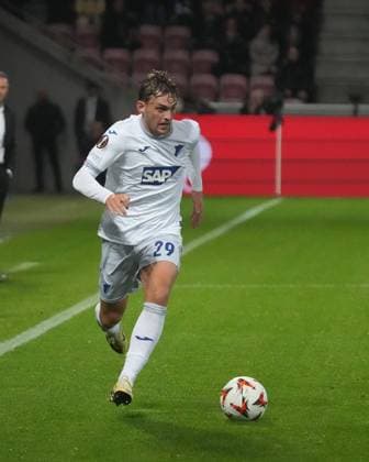 Europa League, FC Midtjylland vs TSG 1899 Hoffenheim 25.09.2024, MCH Arena, Herning, Europa League, FC Midtjylland vs TSG 1899 Hoffenheim , im Bild Jacob Bruun Larsen (Hoffenheim) Herning MCH Arena Dänemark