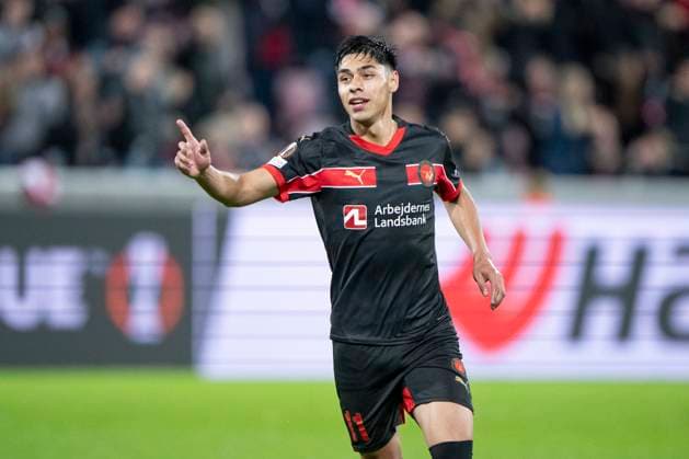 FC Midtjylland s Dario Osorio reacts after he has scored to 1-0 during the UEFA Europa League match between FC Midtjylland and TSG 1899 Hoffenheim at MCH Arena in Herning Wednesday, September 25, 2024. , Herning Denmark Mors Copyright: BoxAmrstrupx xRitzauxScanpix BoxAmstrupx spdk20240925-215510-L