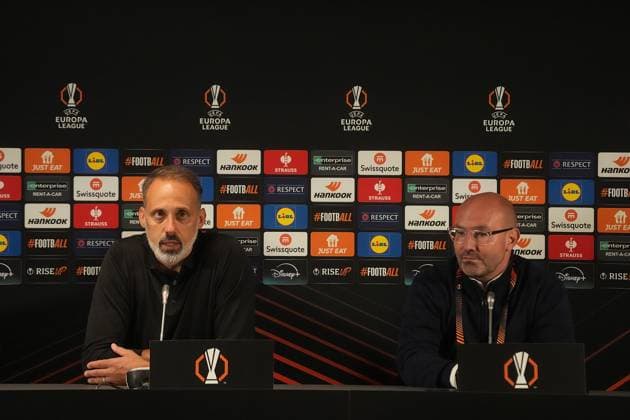 Europa League, FC Midtjylland vs TSG 1899 Hoffenheim 26.09.2024, MCH Arena, Herning, Europa League, FC Midtjylland vs TSG 1899 Hoffenheim , im Bild Pressekonferenz mit Trainer Pellegrino Matarazzo (Hoffenheim) nach dem Spiel.