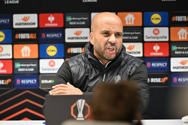240925 RSC Anderlecht vs Ferencvaros Head Coach Pascal Jansen of Ferencvaros pictured during the post match press conference, PK, Pressekonferenz of the Europa League matchday 1 in the league phase game in the 2024-2025 season between Royal Sporting Club Anderlecht and Ferencvaros on September 25 , 2024 in Anderlecht, Belgium. (Photo by David Catry Isosport ) ANDERLECHT BELGIUM  Copyright: xx 482243