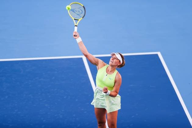 BEIJING, CHINA - SEPTEMBER 25: Dalma Galfi of Hungary competes in the Women s Singles Round of 128 match against Katie Volynets of America on day three of 2024 China Open at National Tennis Center on September 25, 2024 in Beijing, China.  Copyright: xVCGx 111520139939
