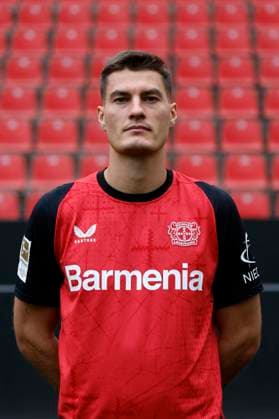 Leverkusen, Deutschland, Germany 1. Fussball Bundesliga, Porträttermin am 25. 09. 2024 in der Bay-Arena in Leverkusen Patrik SCHICK ; Bayer 04 Leverkusen ; 1.BL, Porträtermin 2024 2025, Photo: Norbert Schmidt, Duesseldorf